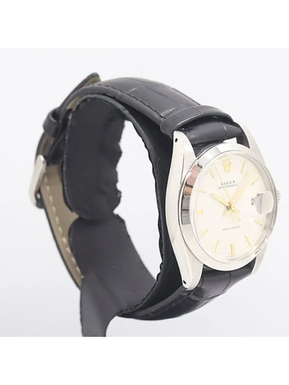 Rolex Precision Hand Wound Date Silver Dial Watch